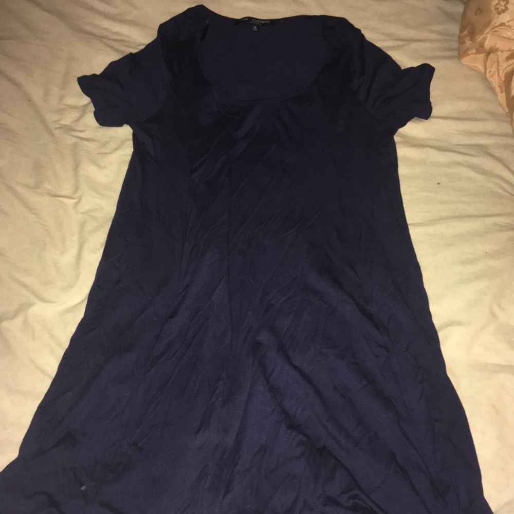 Navy flowy t-shirt dress (small)